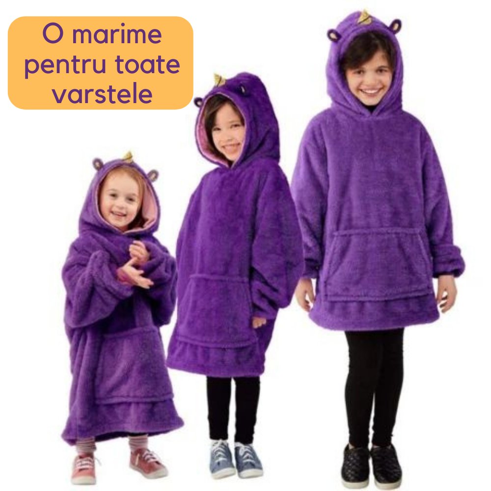 Hugsy 2 in 1 - Jucarie de plus si hanorac pufos