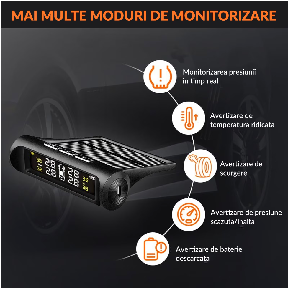 Set 4 Senzori de Presiune Roti Universali