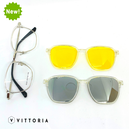 Rame ochelari UNISEX Stil • Clip on Polarizat • Metalic/Ultem