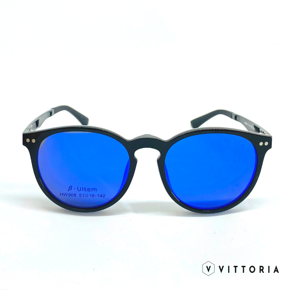 Rame ochelari Unisex Round • Clip on Polarizat • Ultem