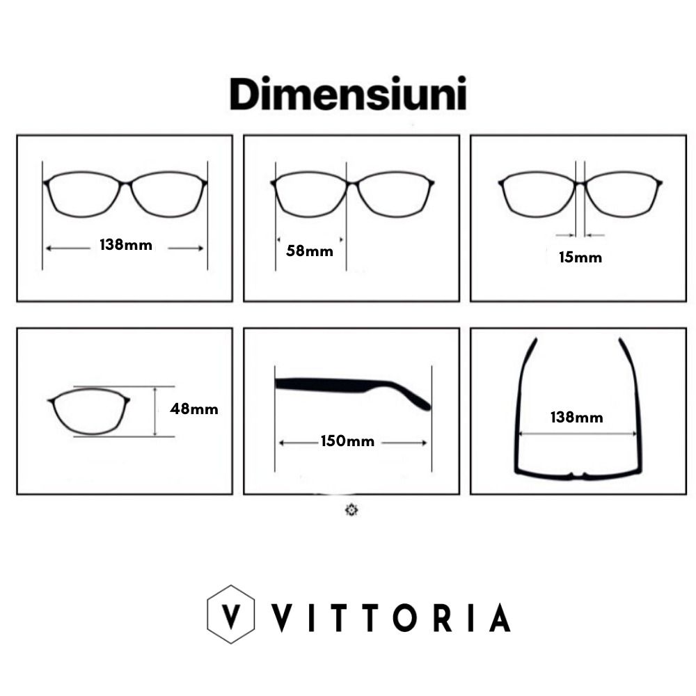 Rame ochelari Unisex Round • Clip on Polarizat • Ultem