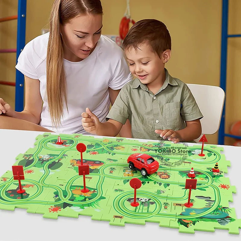 Joc 2 in 1 Puzzle si Traseu Masini