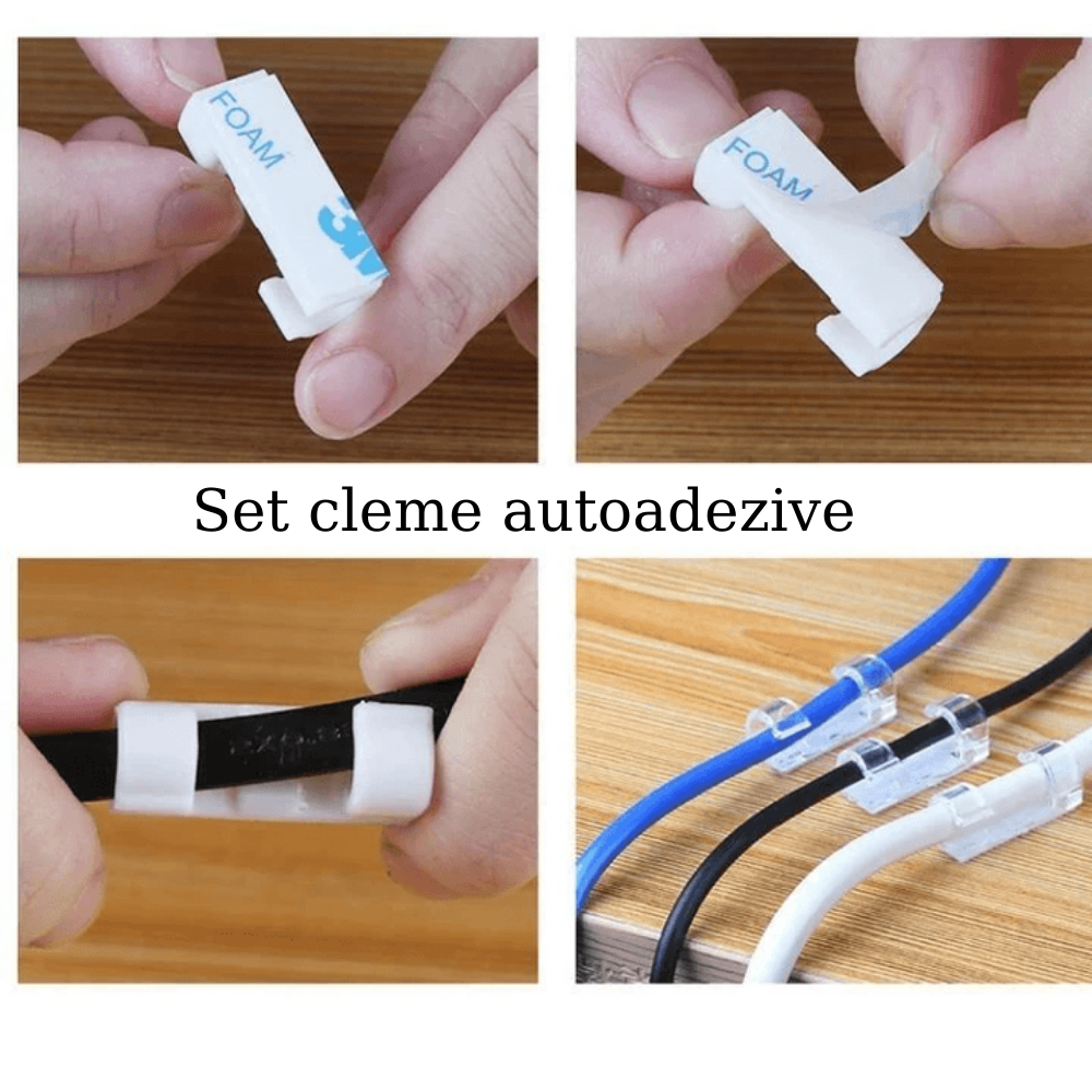 Set Cleme de Cabluri Autoadezive