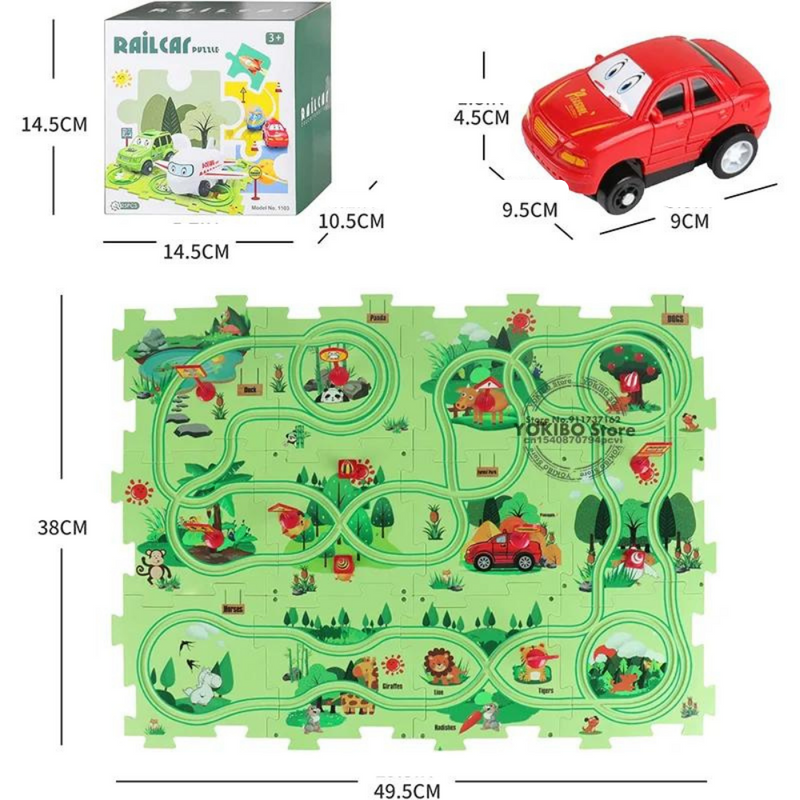 Joc 2 in 1 Puzzle si Traseu Masini